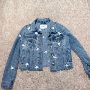 Pistola cropped denim jacket with white stars